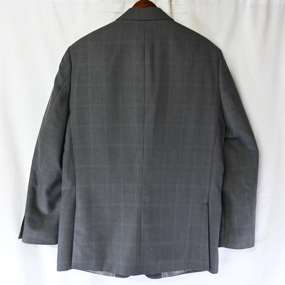 Made Cam Newton 44L Gray Plaid 2Btn Suit Jacket Blazer Sport Coat - Picture 10 of 10